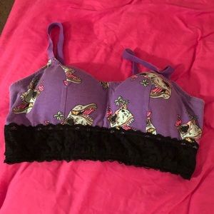 Purple dinosaur bralette